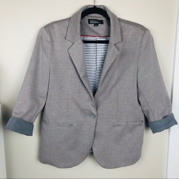 Nicole Miller Jackets & Blazers - Nicole Miller Grey Blazer Size L